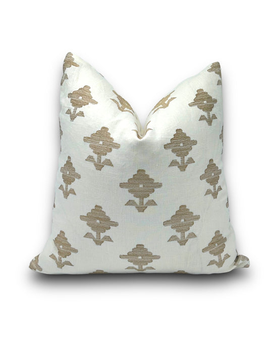 Pillow - Schumacher - Rubia - Embroidered Pillow Cover